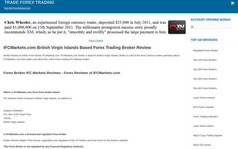 IFCMarkets.com British Virgin Islands Based Forex Trading ...