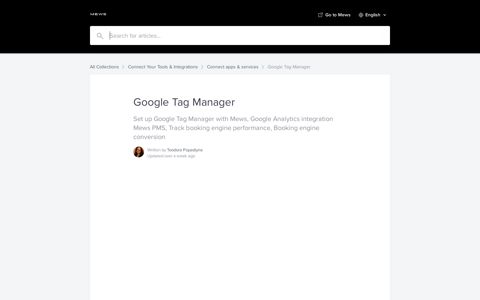 Google Tag Manager | Mews Help Center