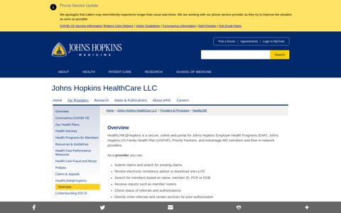 HealthLINK@Hopkins - Johns Hopkins Medicine
