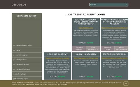joe trenk academy login - Allgemeine Informationen zum Login