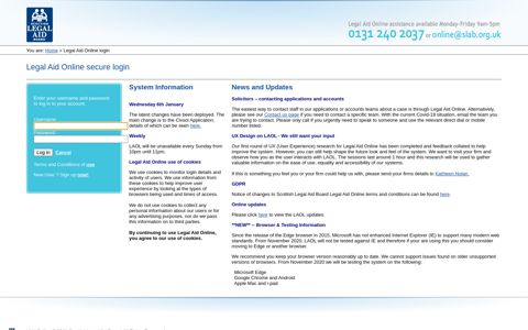 Scottish Legal Aid Board - Legal Aid Online secure login