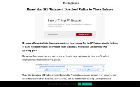 Karnataka GPF Statement Download Online to Check Balance