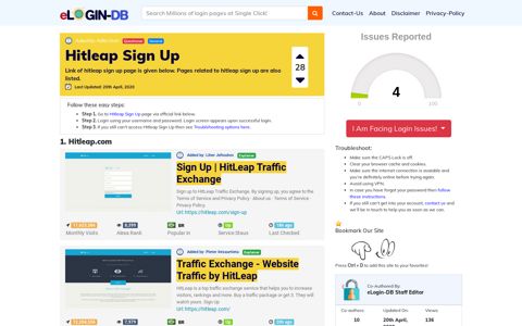 Hitleap Sign Up - A database full of login pages from all over the ...