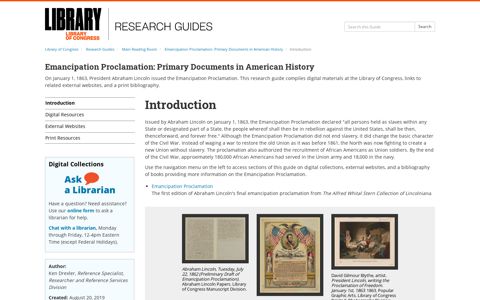 Introduction - Emancipation Proclamation: Primary Documents ...