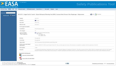 2013-0171 : Engine Fuel & Control - EASA Safety Publications ...