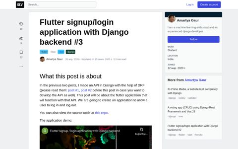 Flutter signup/login application with Django backend #3 - DEV