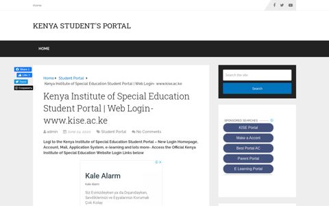 Kenya Institute of Special Education Student Portal | Web Login