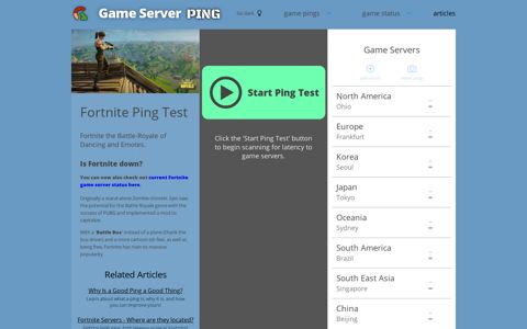 Fortnite Ping Test - Game Server PING