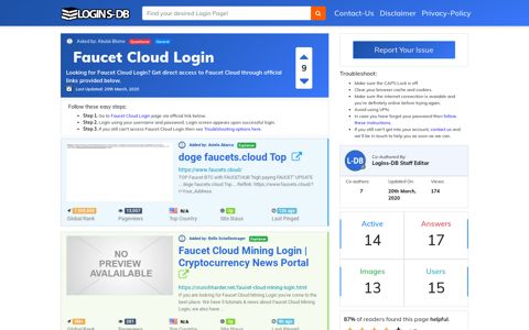 Faucet Cloud Login - Logins-DB