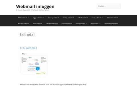 kpnmail.nl; hetnet.nl - Webmail inloggen