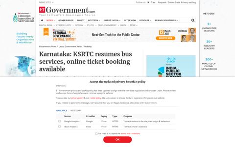 Karnataka: KSRTC resumes bus services, online ticket ...