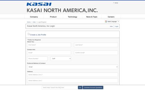 Kasai North America, Inc Login - Job Listings at Kasai North ...