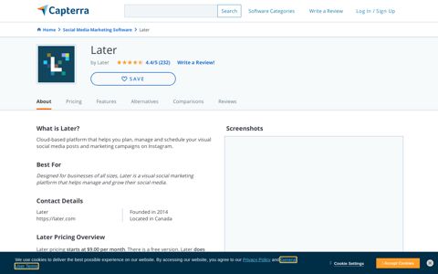 Later Reviews and Pricing - 2020 - Capterra