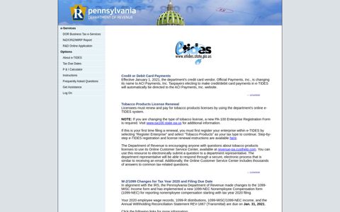 e-TIDES Pennsylvania Business Tax System