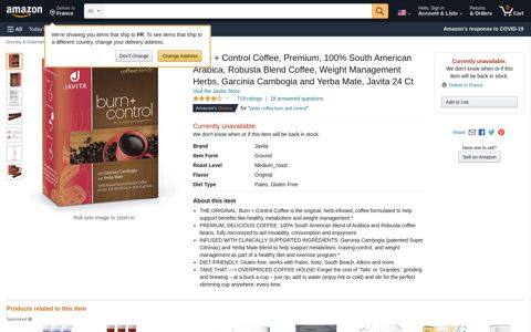 Burn + Control Coffee, Premium, 100% South ... - Amazon.com