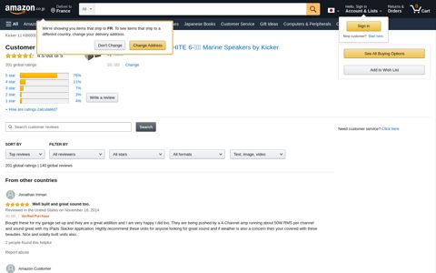 Amazon.co.jp:Customer Reviews: Kicker 11 KB6000W WHITE 6-ﾃつ ...
