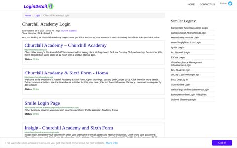 Churchill Academy Login - LoginDetail