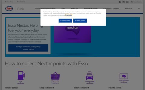 Esso Nectar points for Petrol, Diesel, Car Washes | Esso