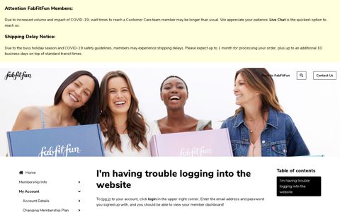 I'm having trouble logging into the website – Frequently Asked ...
