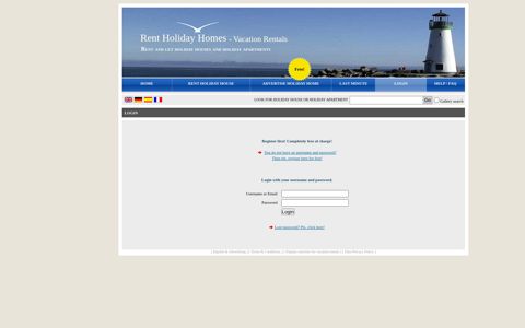 login - Rent Holiday Homes Rent Holiday Homes