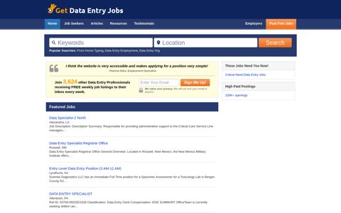 Your Data Entry Jobs Site @ GetDataEntryJobs.com