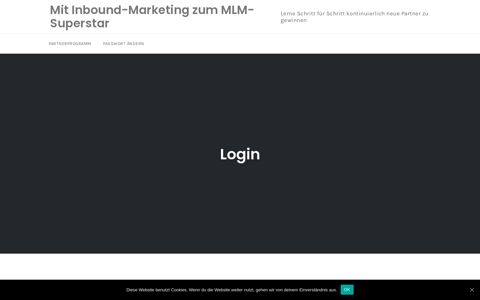 Login – Mit Inbound-Marketing zum MLM-Superstar