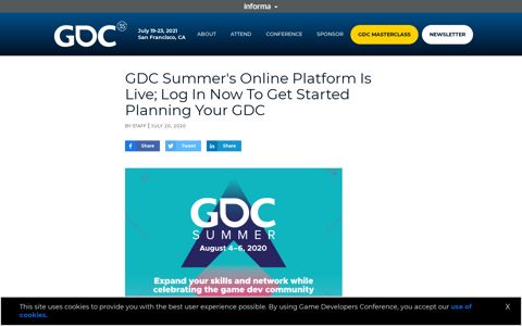 GDC Summer's online platform is live; log in now to get started ...