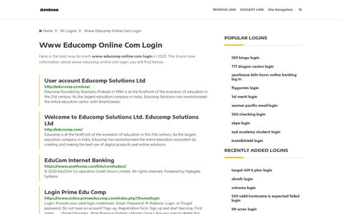 Www Educomp Online Com Login ❤️ One Click Access - iLoveLogin