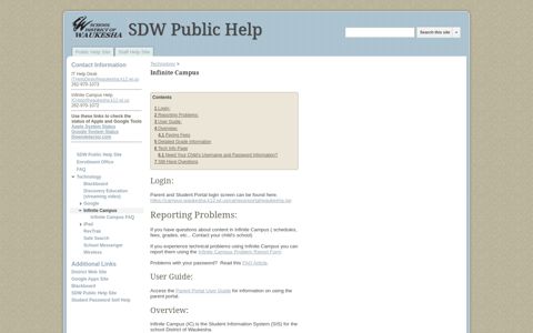 Infinite Campus - SDW Public Help