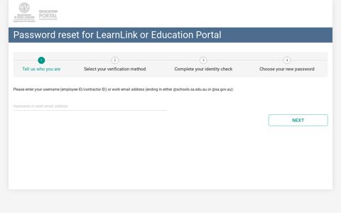 Password reset for LearnLink or Education Portal
