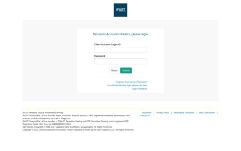 Pensions Accounts Holders, please login - iFAST Pensions