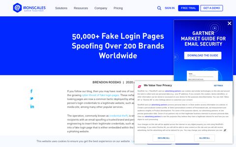 Fake Login Pages Spoof Over 200 Brands | IRONSCALES