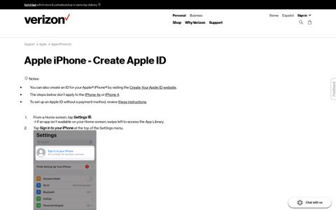 Apple iPhone - Create Apple ID | Verizon