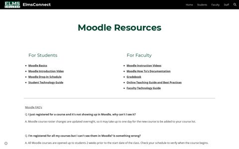 ElmsConnect - Moodle Resources - Google Sites