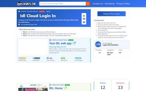 Idl Cloud Login In - Logins-DB