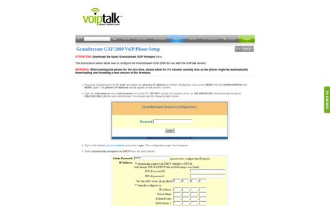 Grandstream GXP 2000 VoIP Phone Setup Guide - VoIPtalk