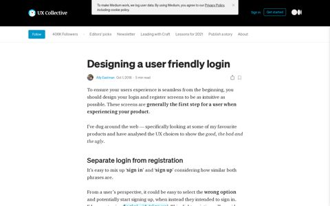 Designing a user friendly login. To ensure your users ...
