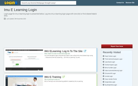 Imu E Learning Login - Loginii.com