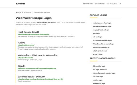 Webmailer Europe Login ❤️ One Click Access - iLoveLogin