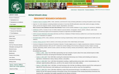 EBSCOhost Research Databases- Michael Schwartz Library ...
