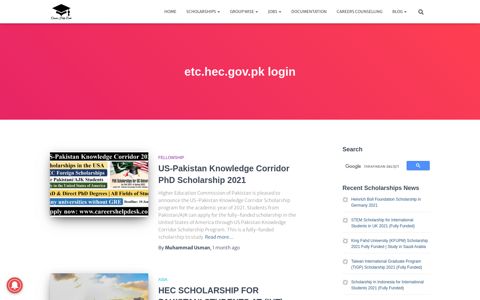 etc.hec.gov.pk login Archives - Careers Help Desk