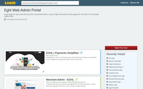 Eghl Web Admin Portal - Loginii.com