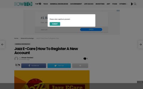 Jazz E-Care | How To Register A New Account - How To