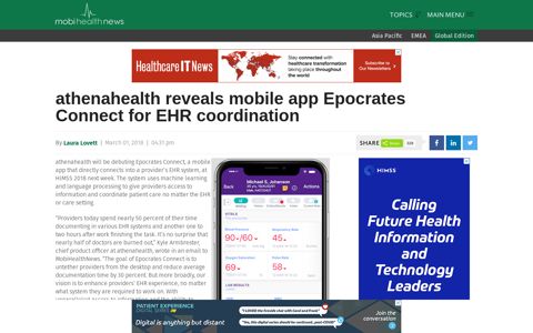 athenahealth reveals mobile app Epocrates Connect for EHR ...