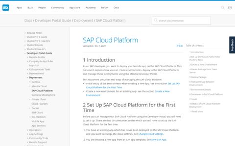 SAP Cloud Platform - Developer Portal Guide | Mendix ...