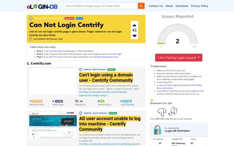 Can Not Login Centrify - Find Login Page of Any Site within Seconds!
