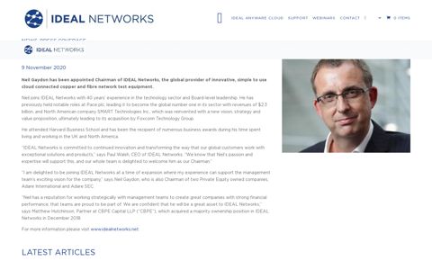 IDEAL Networks Appoints New Chairman