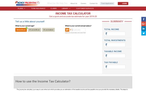 Income Tax Calculator - Calculate Income Tax for FY 2020-21 ...