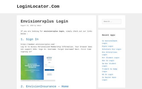 Envisionrxplus Login - LoginLocator.Com
