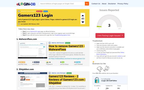 Gamerz123 Login - A database full of login pages from all ...